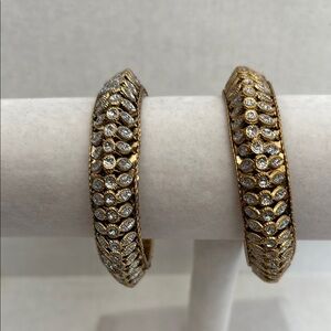 Luxurious Gold and Silver Textured Bracelets
